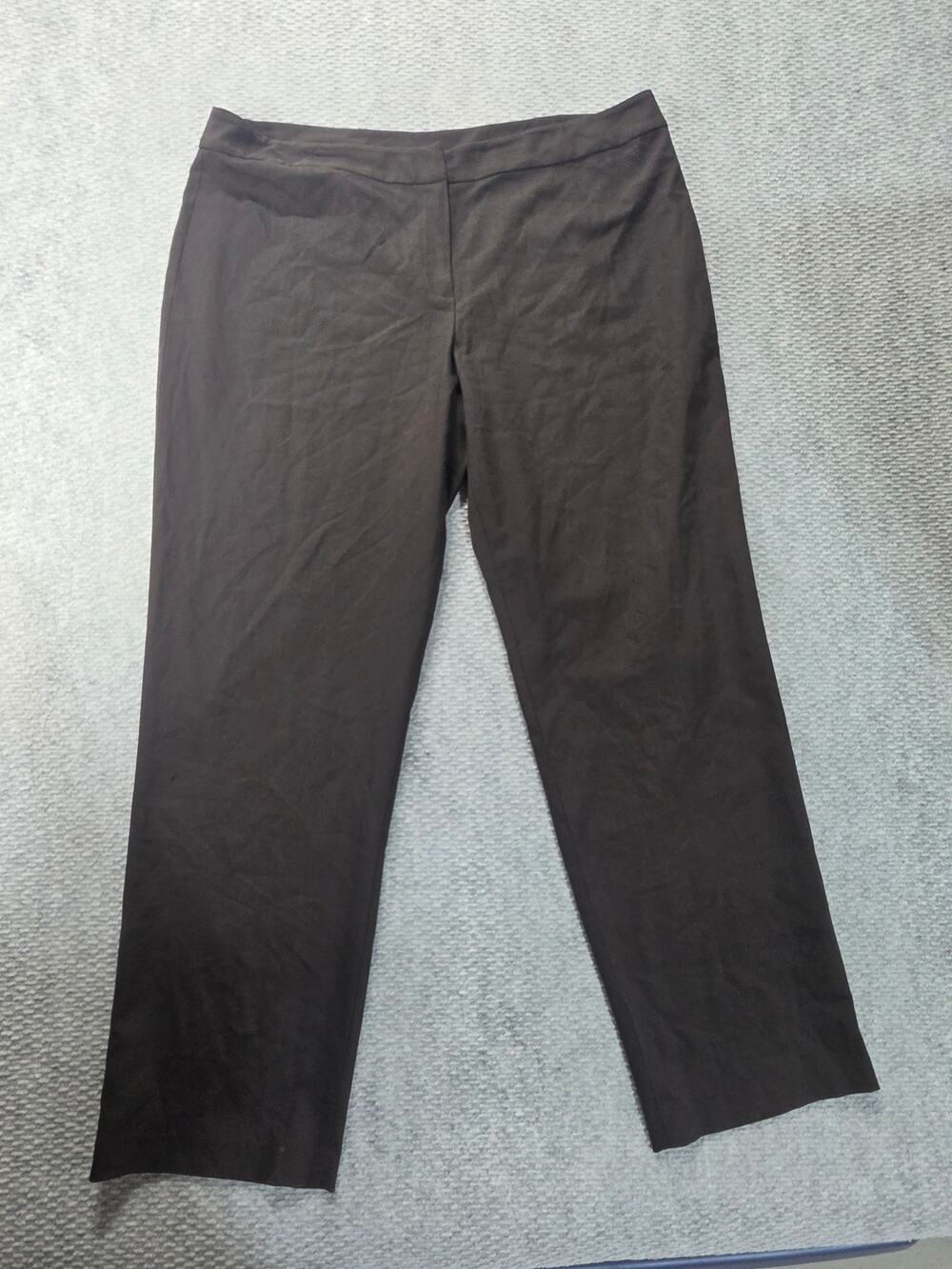 Eileen Fisher Pants Womens XL Brown Wool Blend Straight Leg Trousers Work